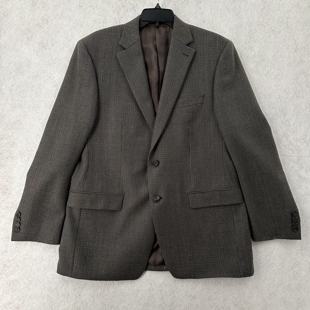 Lauren Ralph Lauren Houndstooth‎ Plaid Blazer Jacket Mens 42R Sports Coat Wool